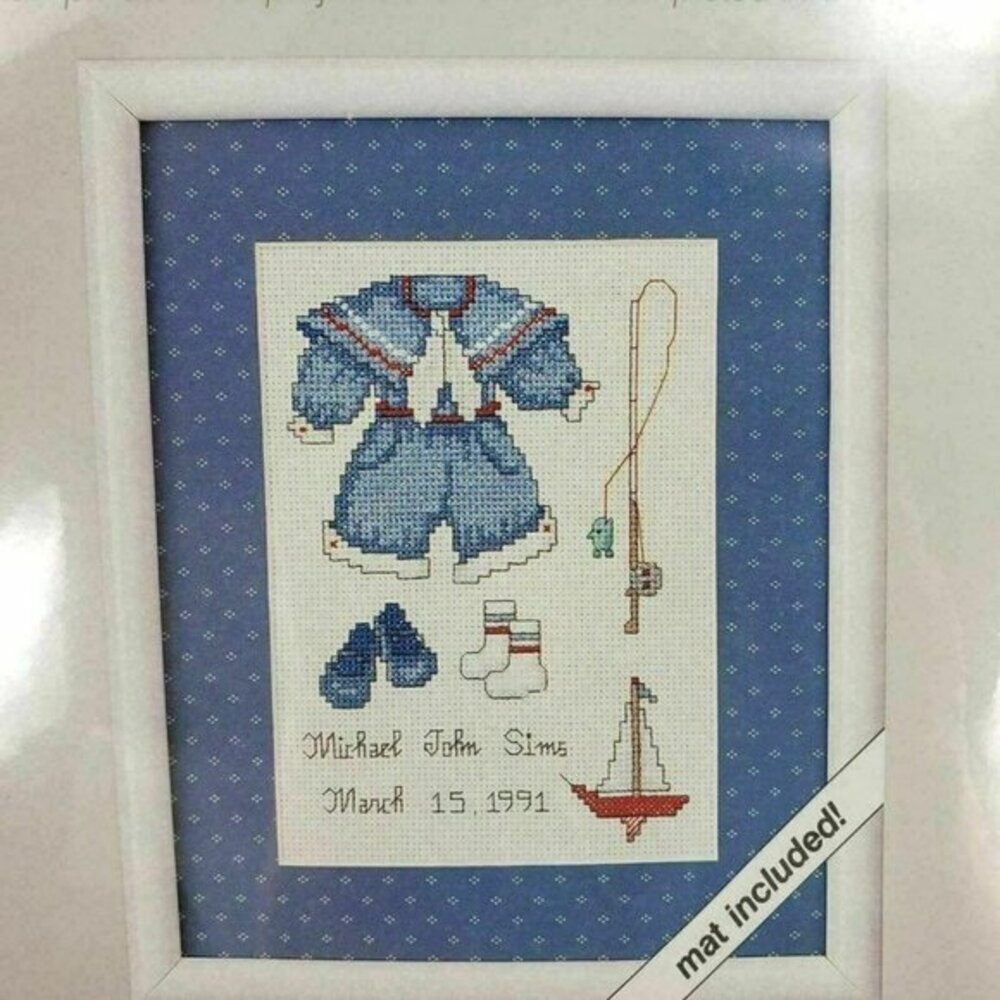 Birth Sampler JCA Weekenders Cross Stitch Kit Our Little Boy Includes Mat New